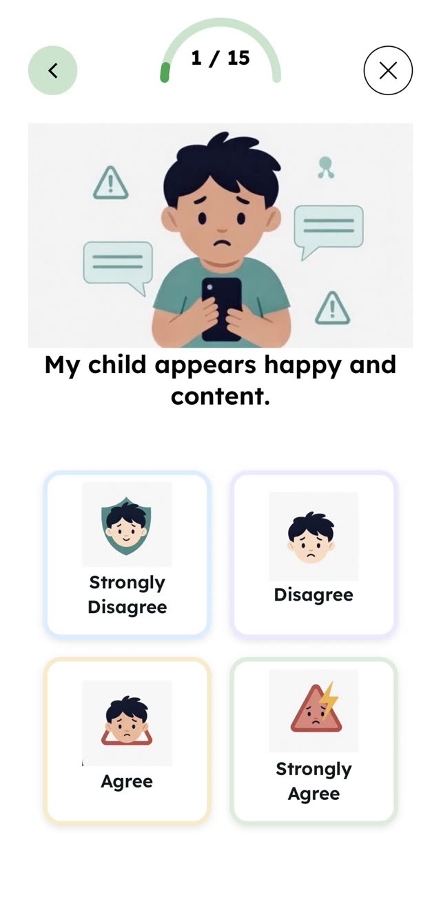 Cyber safety & digital wellbeing — in your pocket — Guided screening