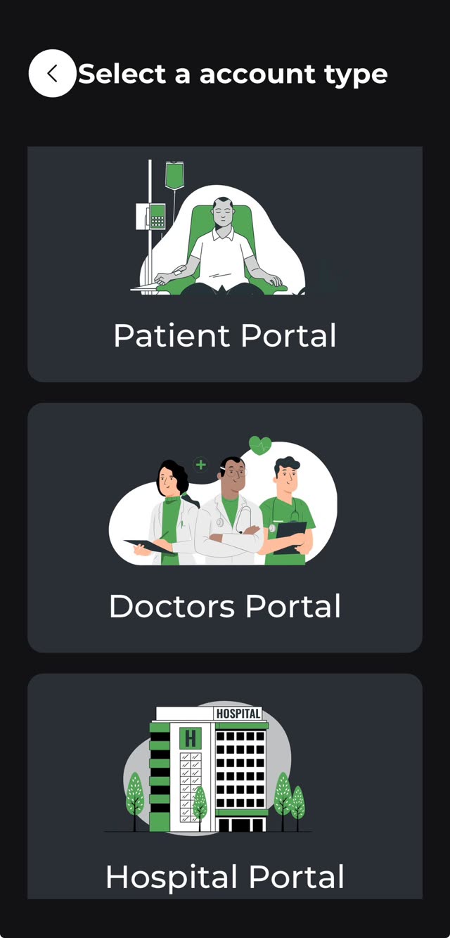 Clinical recovery & patient wellbeing — in your pocket — Choose your portal